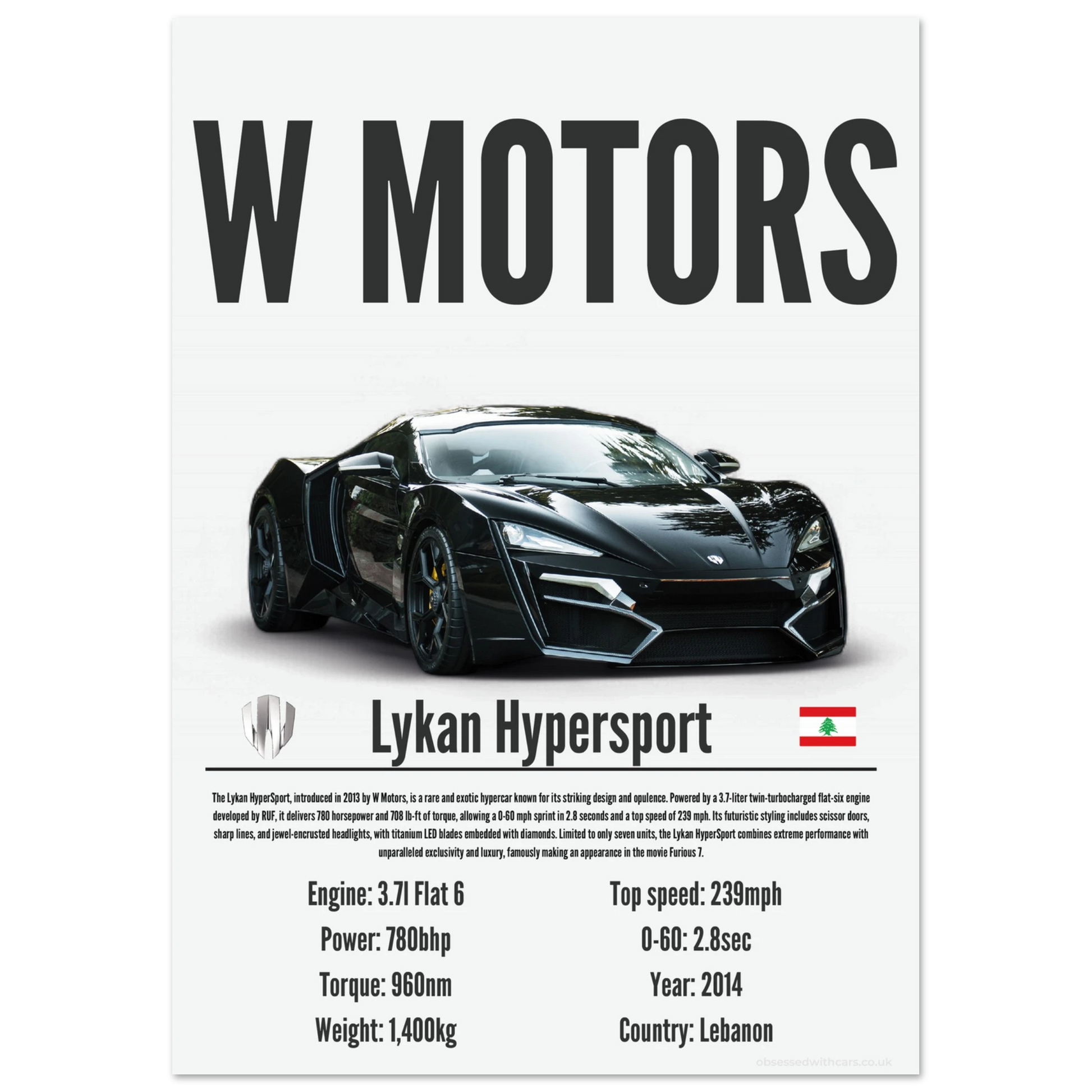 Lykan Hypersport Poster - Precision Collection