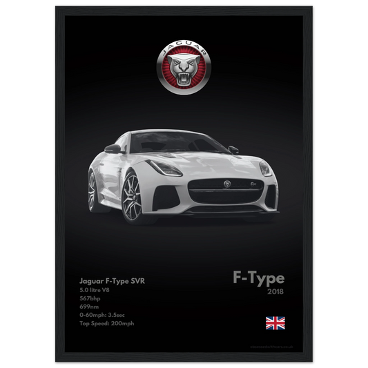 Jaguar F-Type SVR Poster - Monochrome Collection