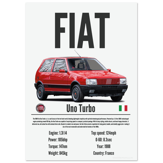 Fiat Uno Turbo Poster - Precision Collection