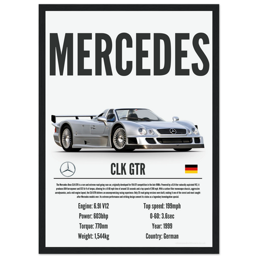 Mercedes CLK GTR Poster - Precision Collection