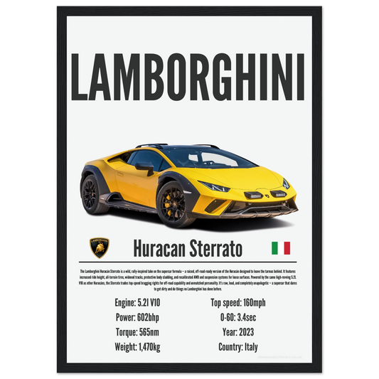 Lamborghini Huracan Sterrato Poster - Precision Collection