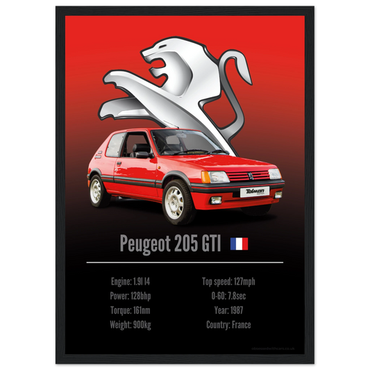 Peugeot 205 GTI Poster - Accent Collection