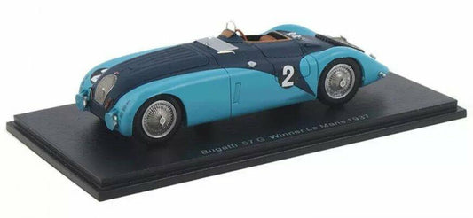 1/43 1937 Bugatti 57G "Tank" - Wimille / Benoist - Spark | Model Le Mans Car