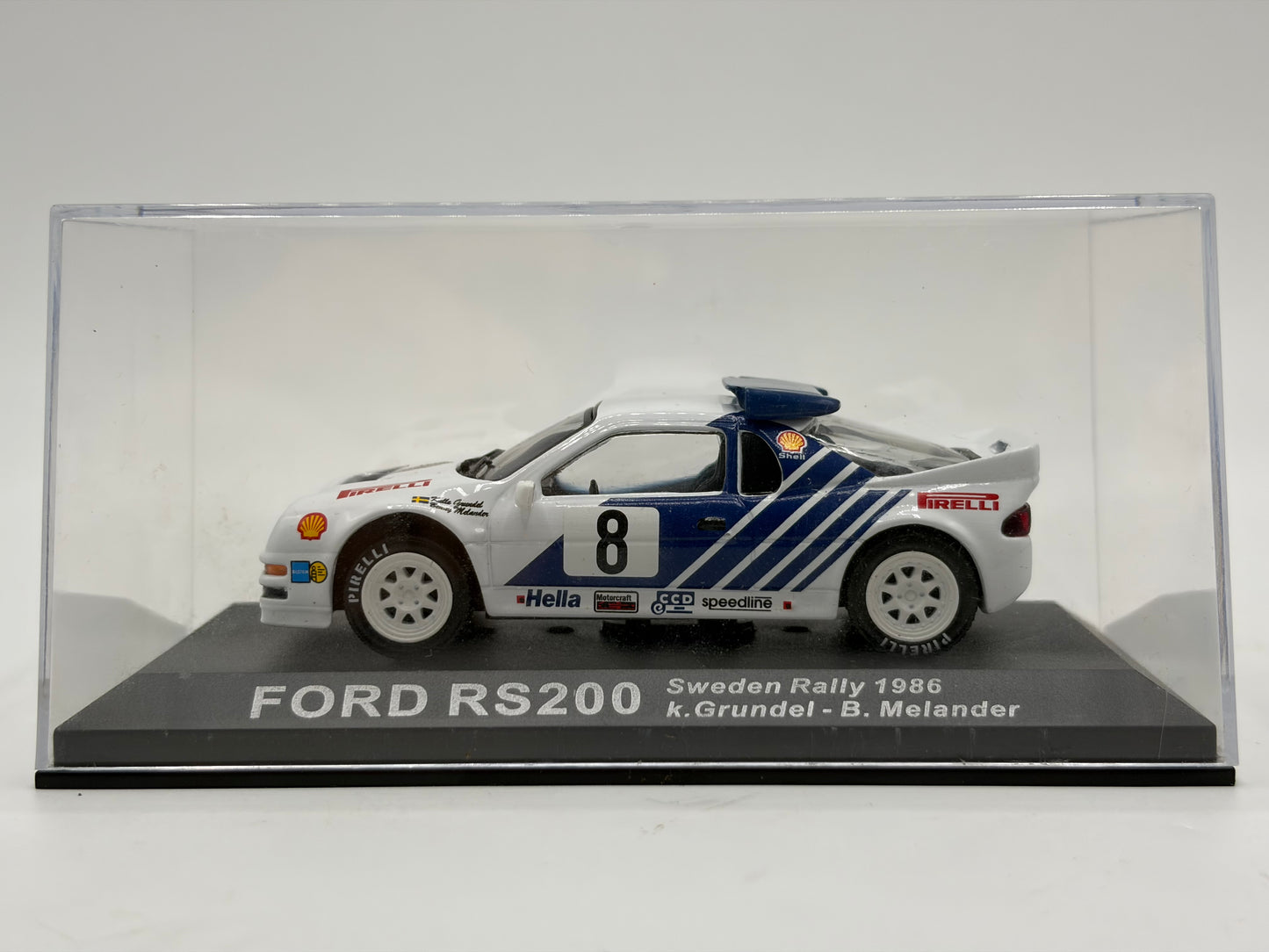1/43 1986 Ford RS200 - Sweden Rally - Grundel / Melander | Model Rally Car