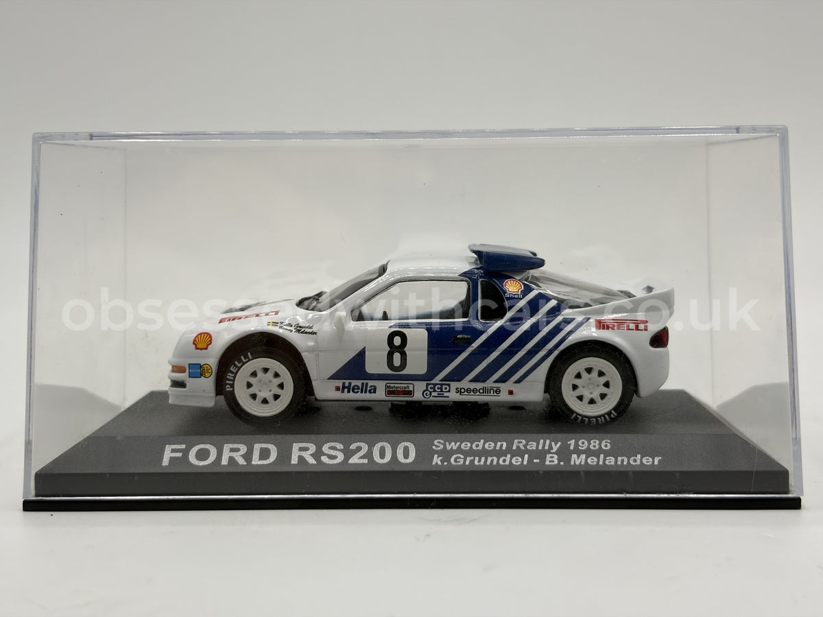 1/43 1986 Ford RS200 - Sweden Rally - Grundel / Melander | Model Rally Car