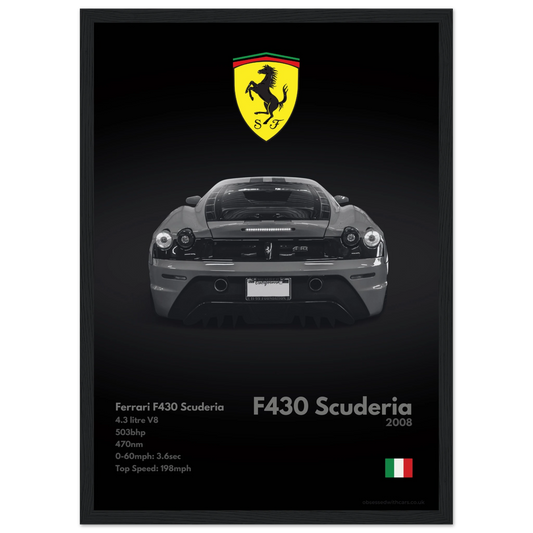 Ferrari F430 Scuderia Poster - Monochrome Collection