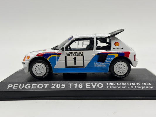 1/43 1986 Peugeot 205 T16 Evo - 1000 Lakes Rally - Salonen / Harjanne | Model Rally Car