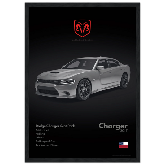 Dodge Charger Scat Pack Poster - Monochrome Collection