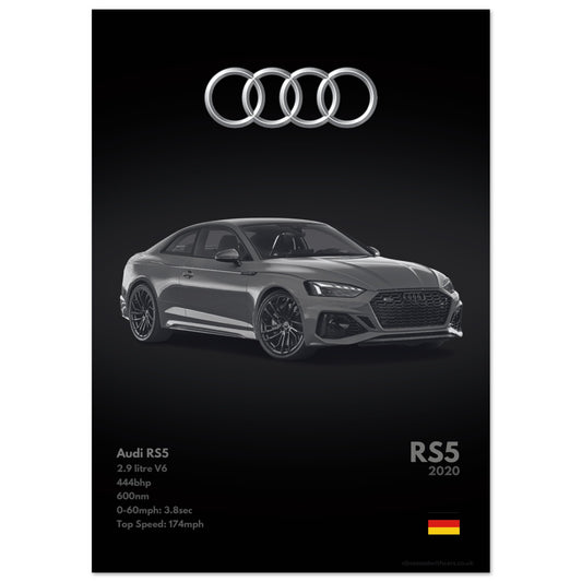 Audi RS5 Poster - Monochrome Collection