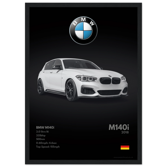 BMW M140i Poster - Monochrome Collection