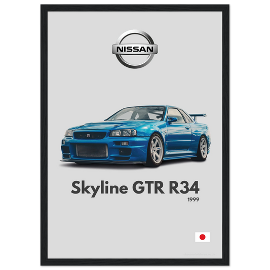 Nissan Skyline GTR R34 Poster - Minimalist Collection