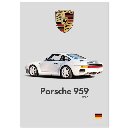 Porsche 959 Poster - Minimalist Collection