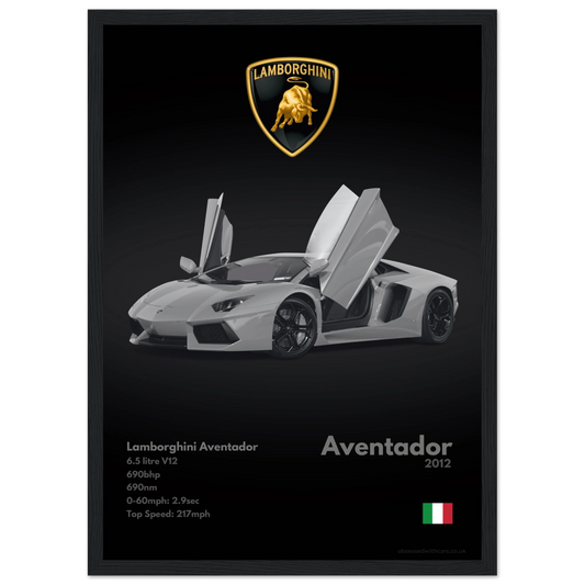 Lamborghini Aventador Poster - Monochrome Collection