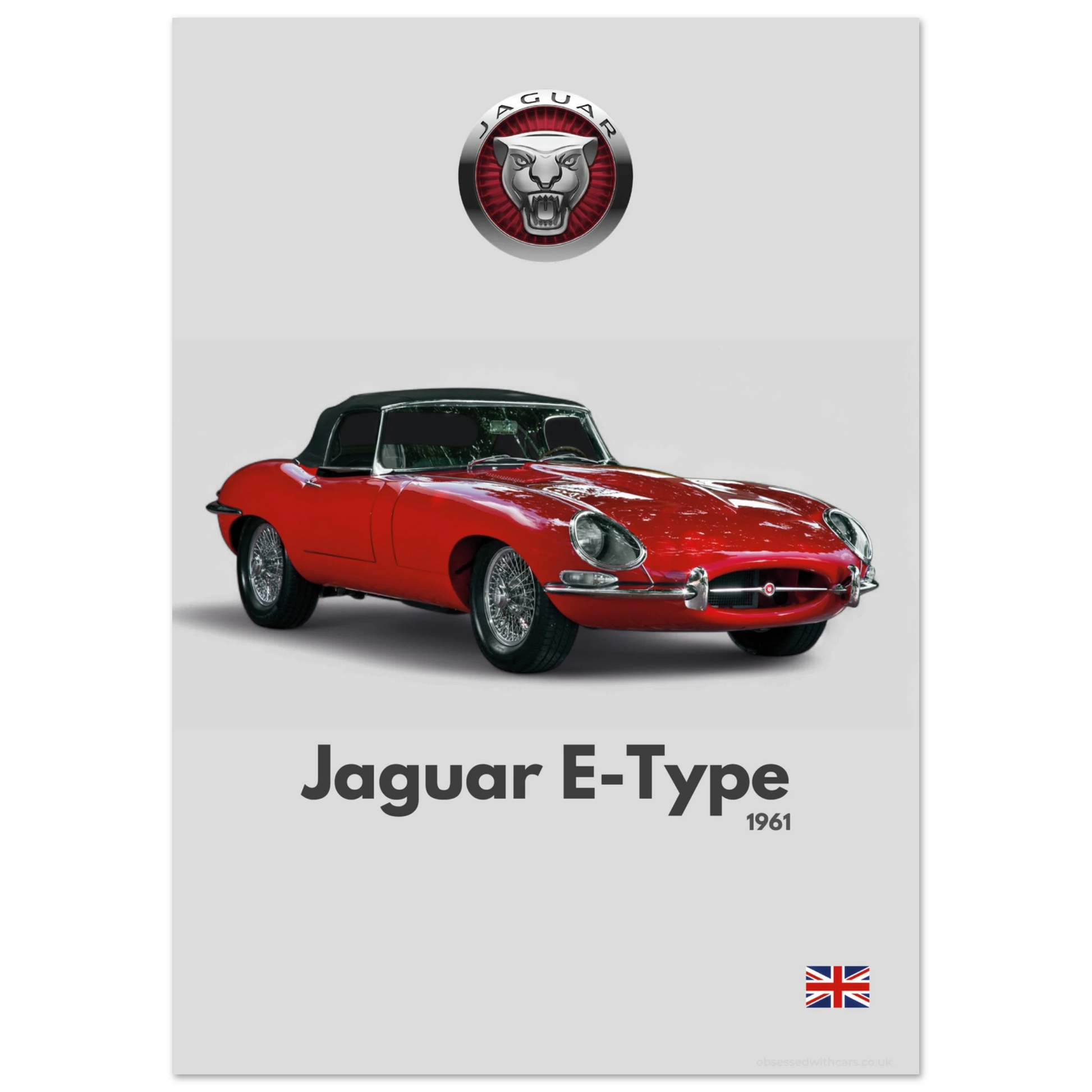 Jaguar E-Type Poster - Minimalist Collection