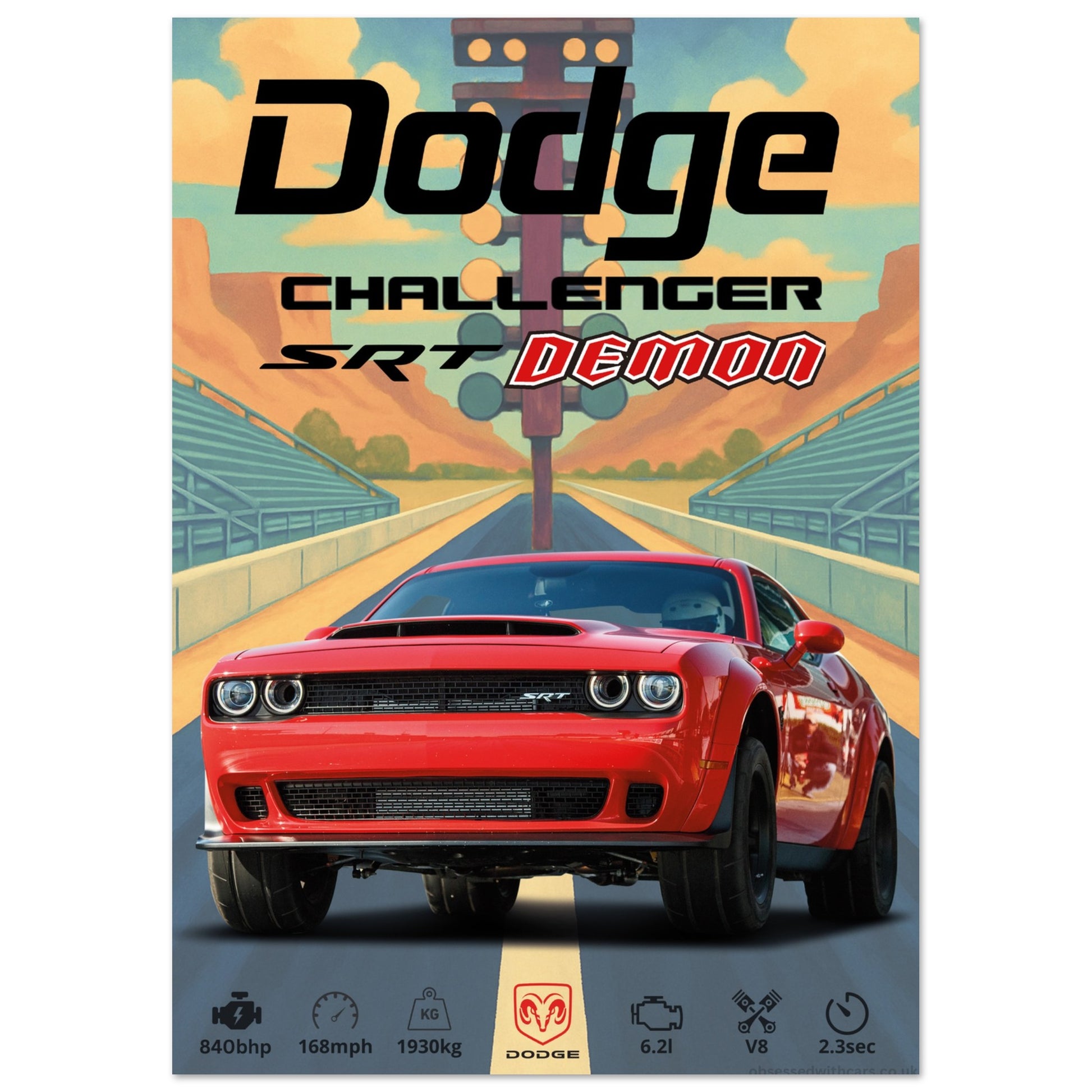 Dodge Challenger SRT Demon Poster - Abstract Collection