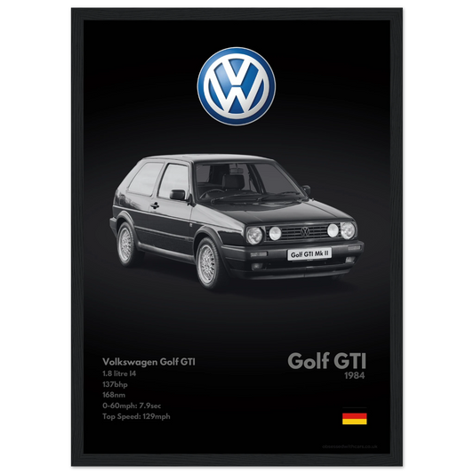 Volkswagen Golf GTI Poster - Monochrome Collection