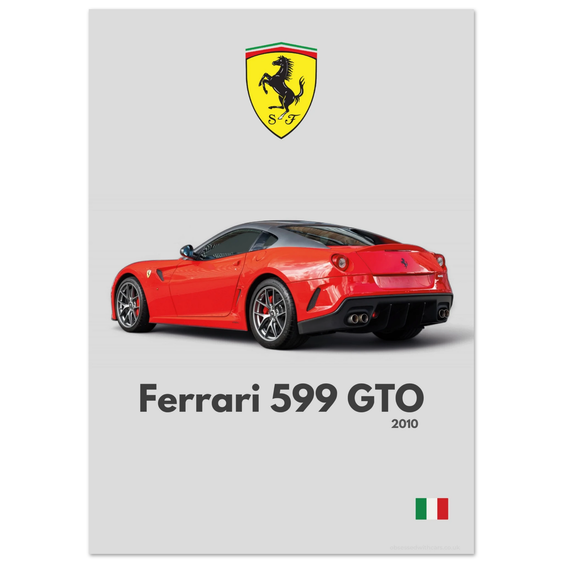 Ferrari 599 GTO Poster - Minimalist Collection