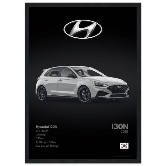 Hyundai I30N Poster - Monochrome Collection