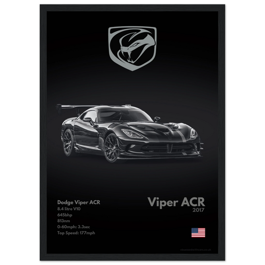 Dodge Viper ACR Poster - Monochrome Collection