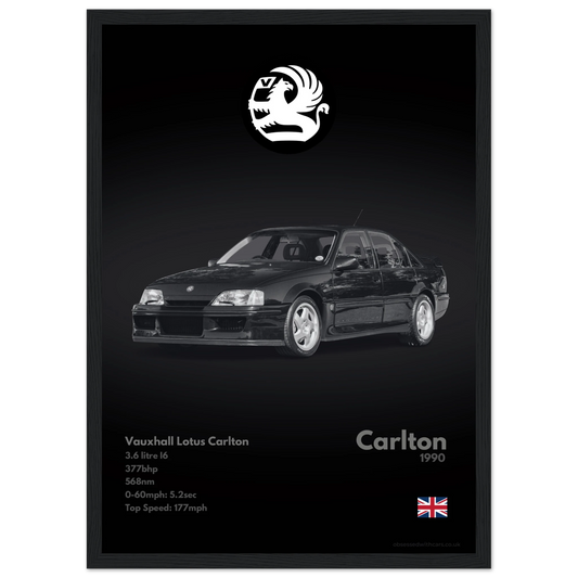 Vauxhall Lotus Carlton Poster - Monochrome Collection