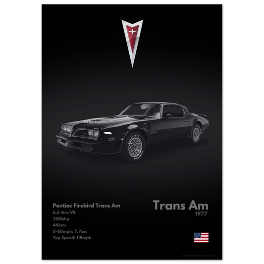 Pontiac Firebird Trans Am Poster - Monochrome Collection