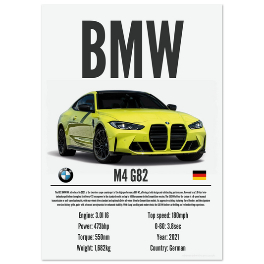 BMW M4 G82 Poster - Precision Collection