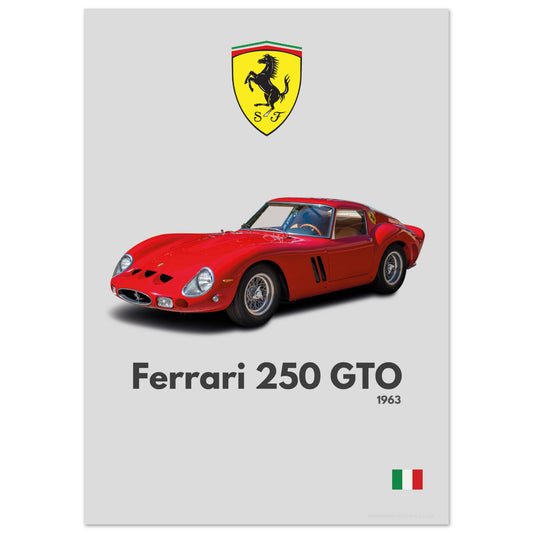Ferrari 250 GTO Poster - Minimalist Collection