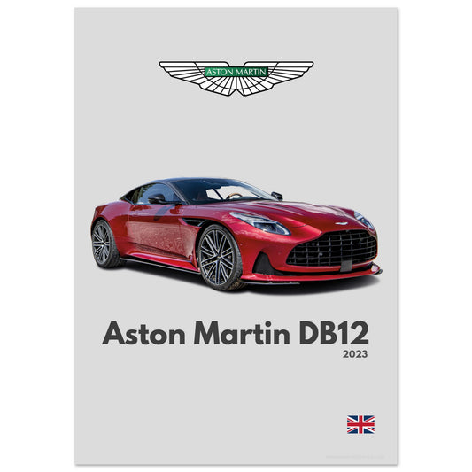 Aston Martin DB12 Poster - Minimalist Collection