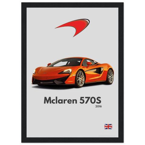 225 Mclaren 570S Poster - Minimalist Collection
