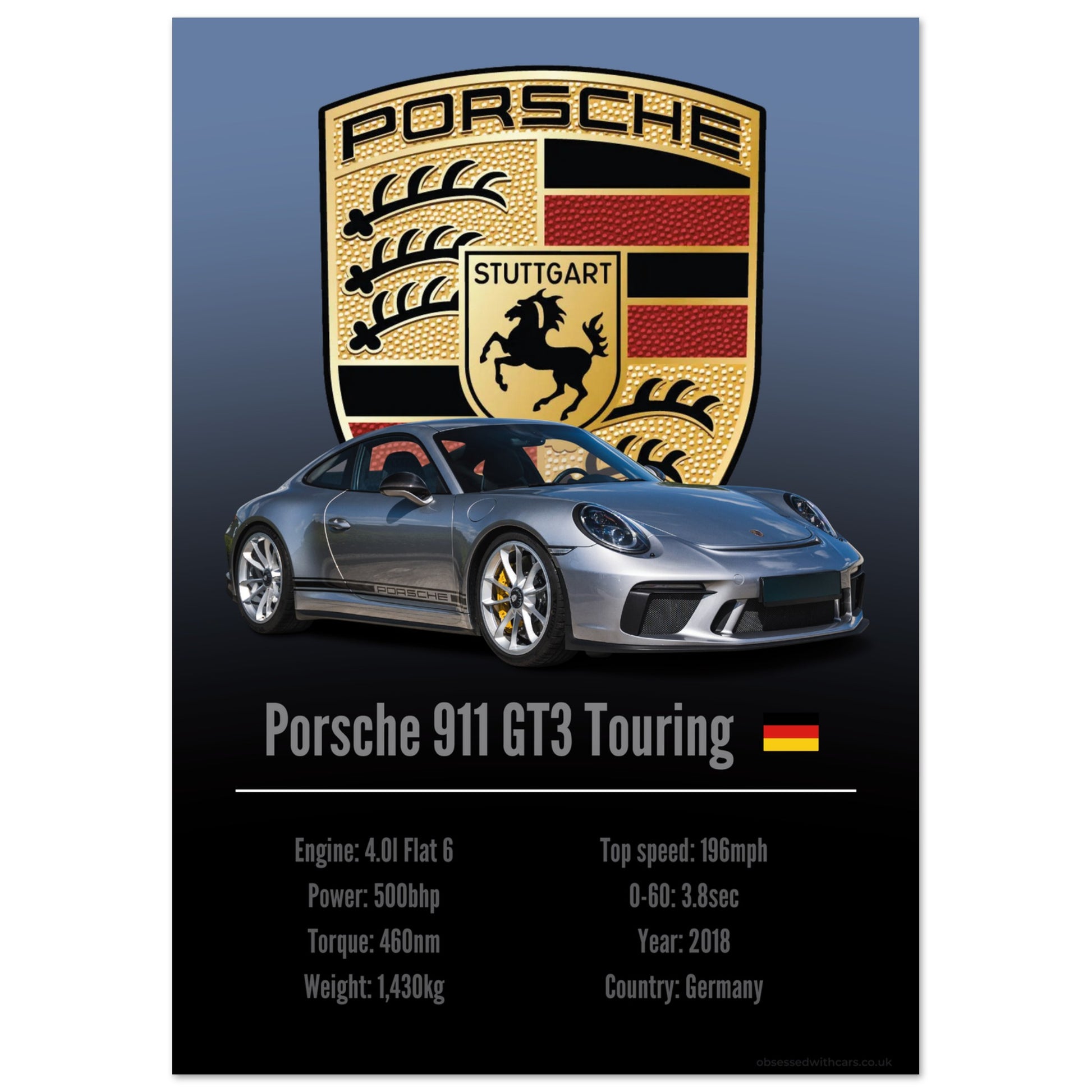 Porsche 911 GT3 Touring Poster - Accent Collection