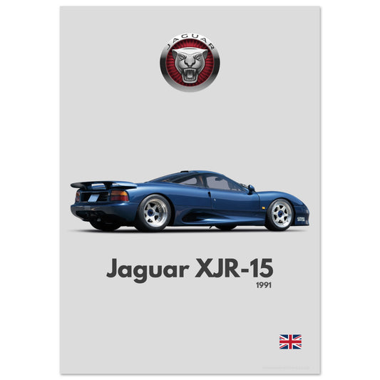 Jaguar XJR-15 Poster - Minimalist Collection