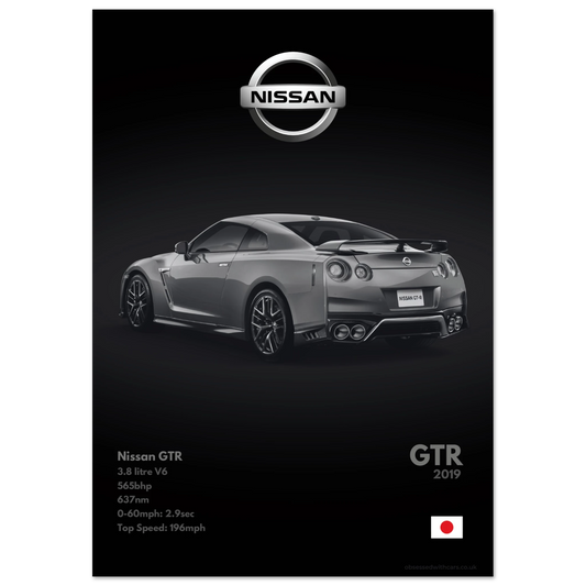 Nissan GTR Poster - Monochrome Collection