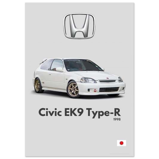 Honda Civic EK9 Type R Poster - Minimalist Collection