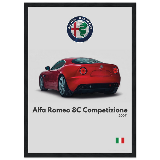 Alfa Romeo 8C Poster - Minimalist Collection