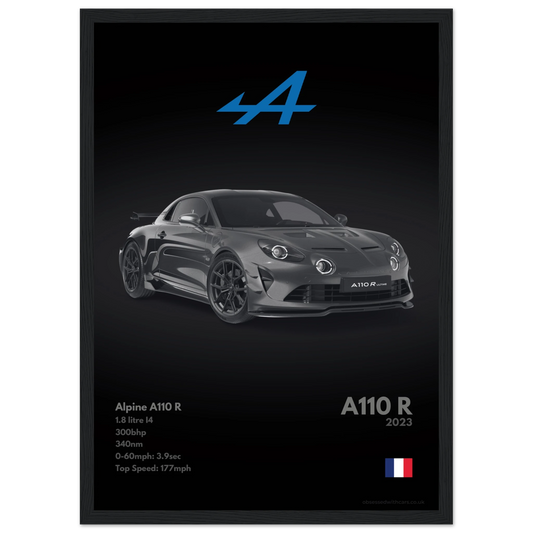 Alpine A110 R Poster - Monochrome Collection