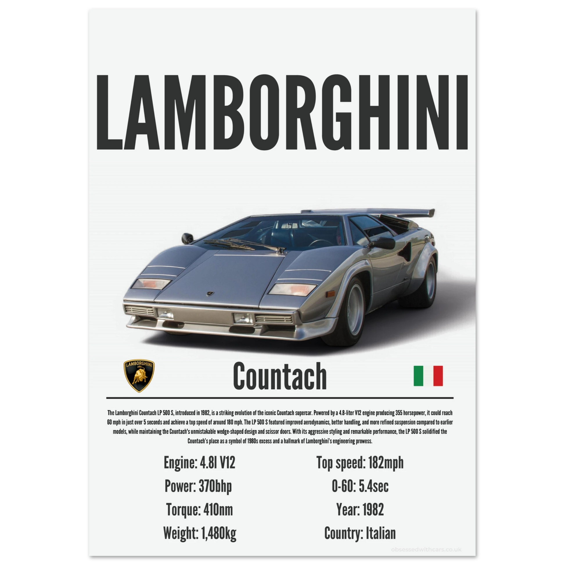 Lamborghini Countach Poster - Precision Collection