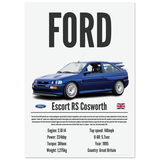 Ford Escort RS Cosworth Poster - Precision Collection