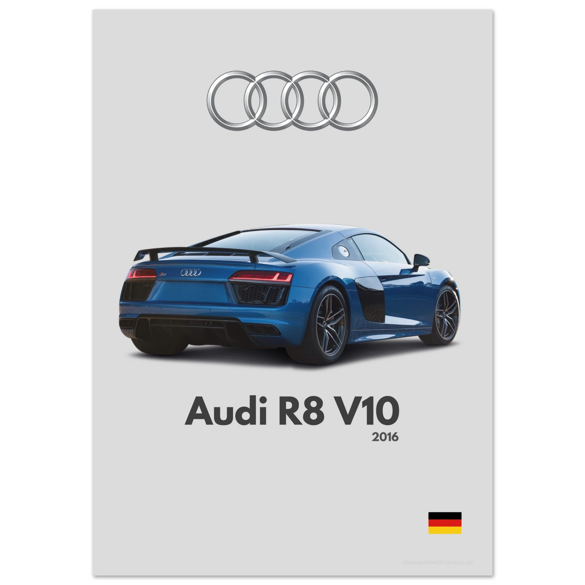 Audi R8 V10 Poster - Minimalist Collection