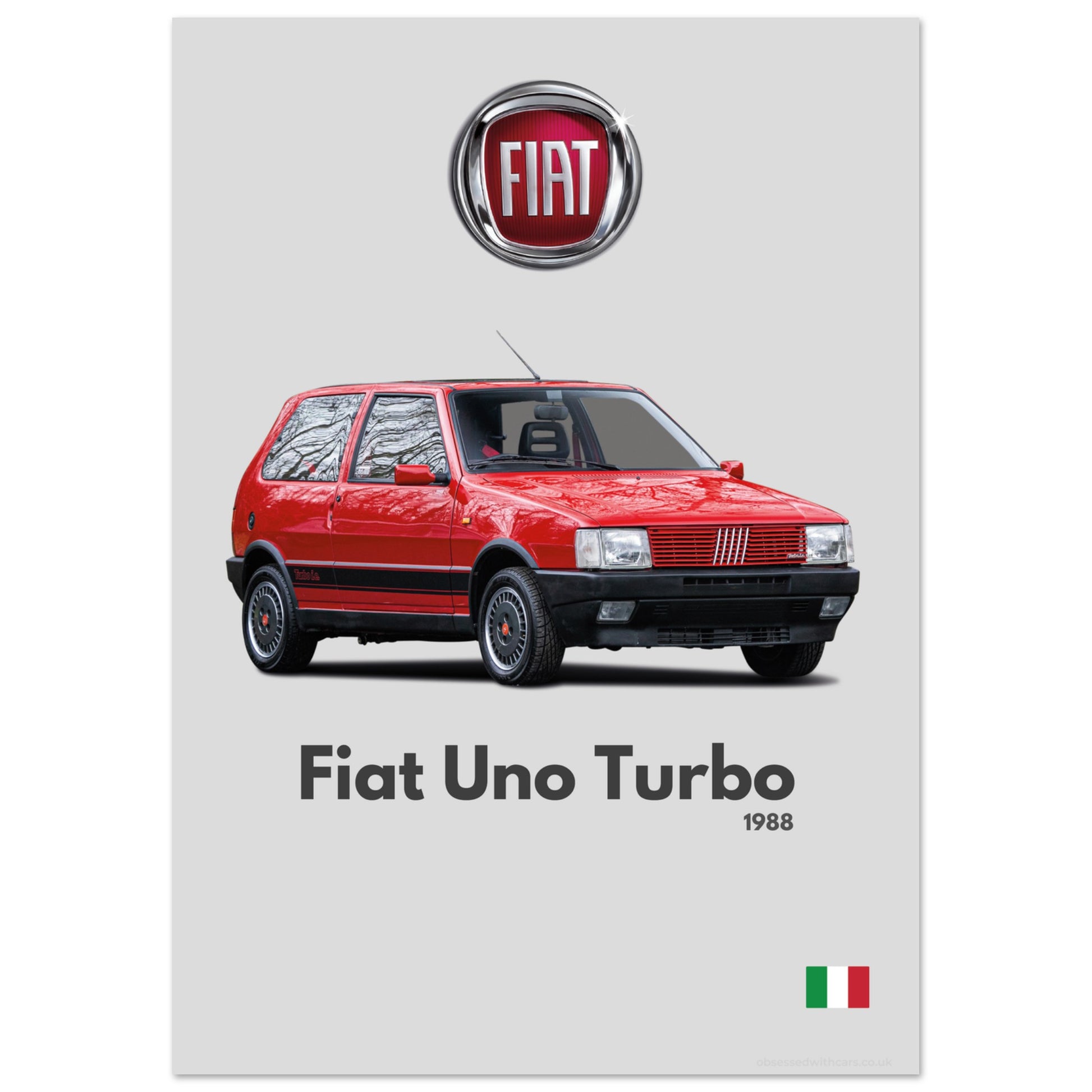 Fiat Uno Turbo Poster - Minimalist Collection