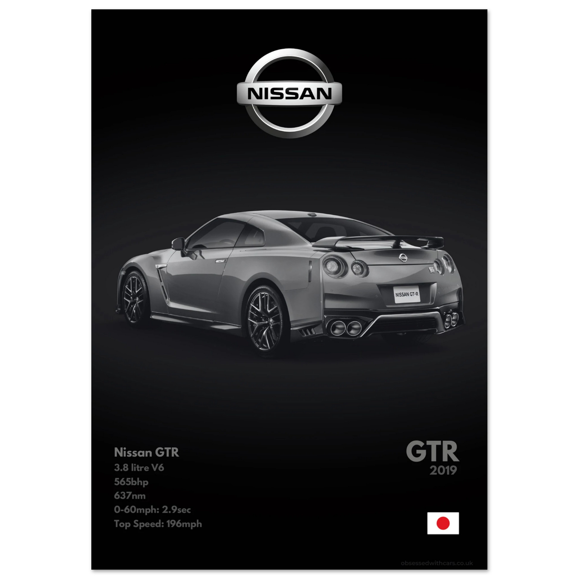 Nissan GTR Poster - Monochrome Collection