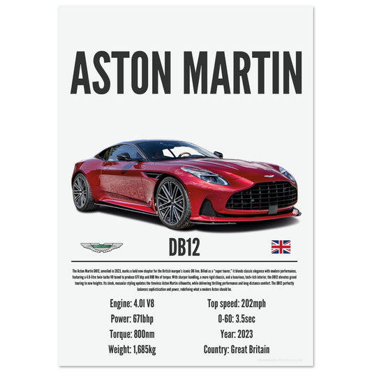 Aston Martin DB12 Poster - Precision Collection