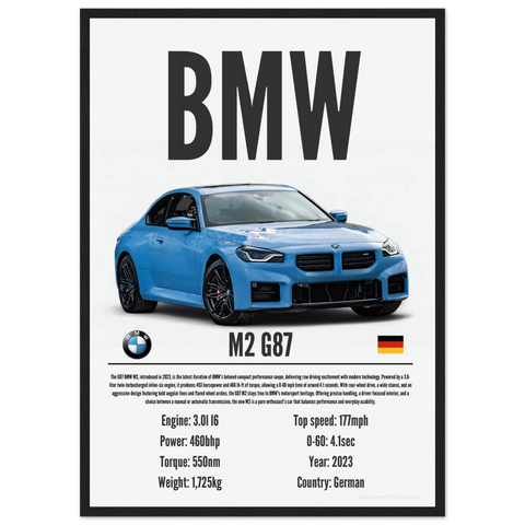 111 BMW M2 G87 Poster - Precision Collection