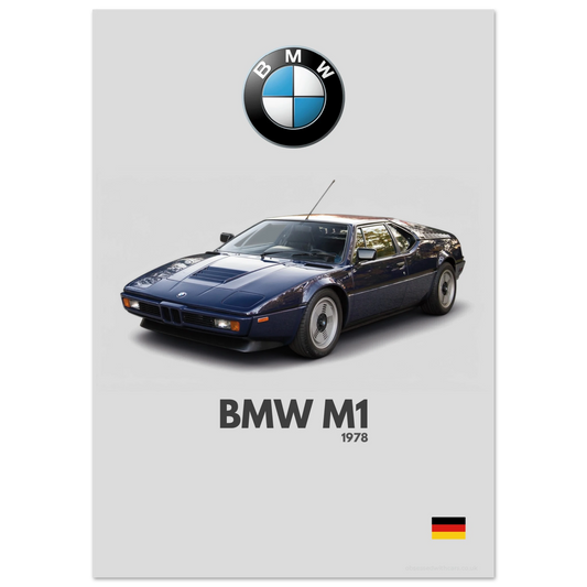 BMW M1 Poster - Minimalist Collection