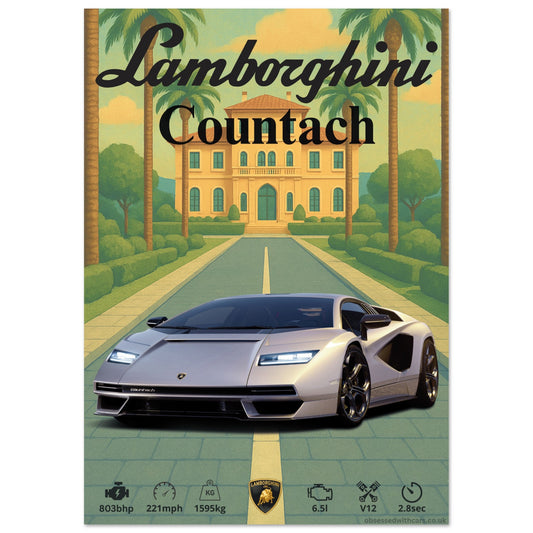 Lamborghini Countach Poster - Abstract Collection