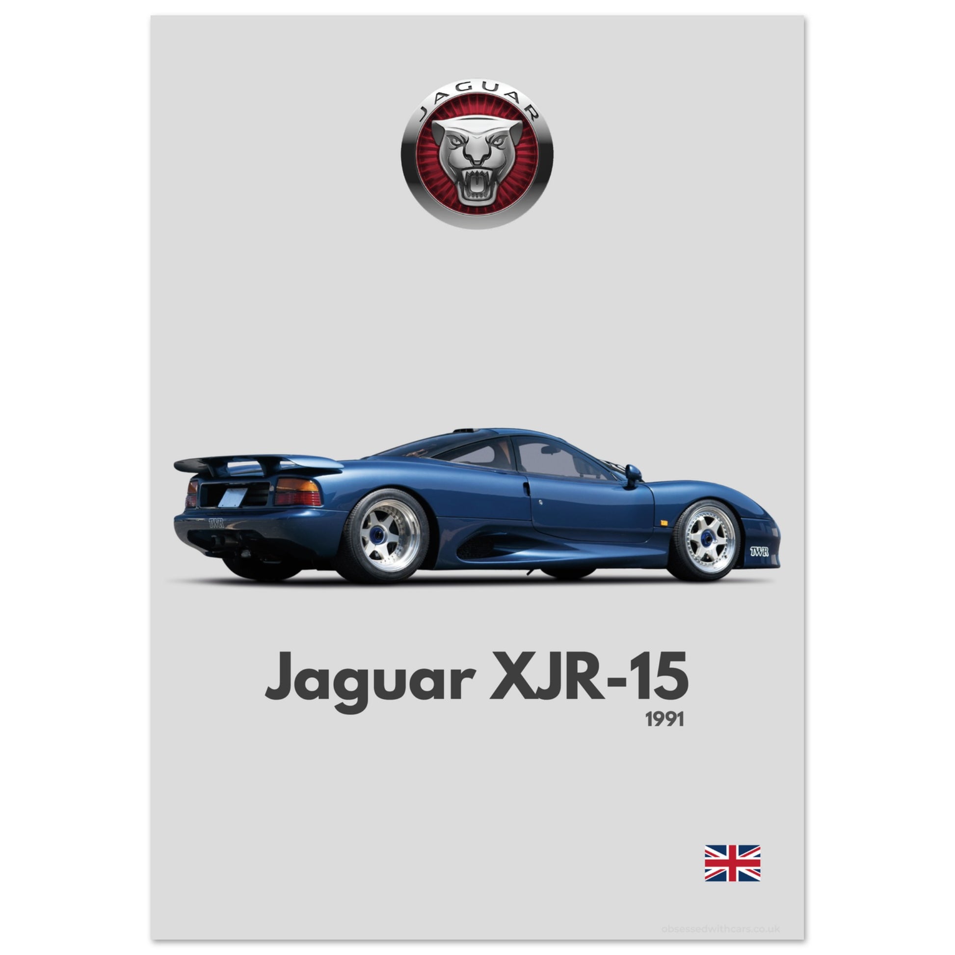 Jaguar XJR-15 Poster - Minimalist Collection