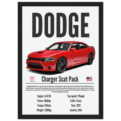 374 Dodge Charger Scat Pack Poster - Precision Collection
