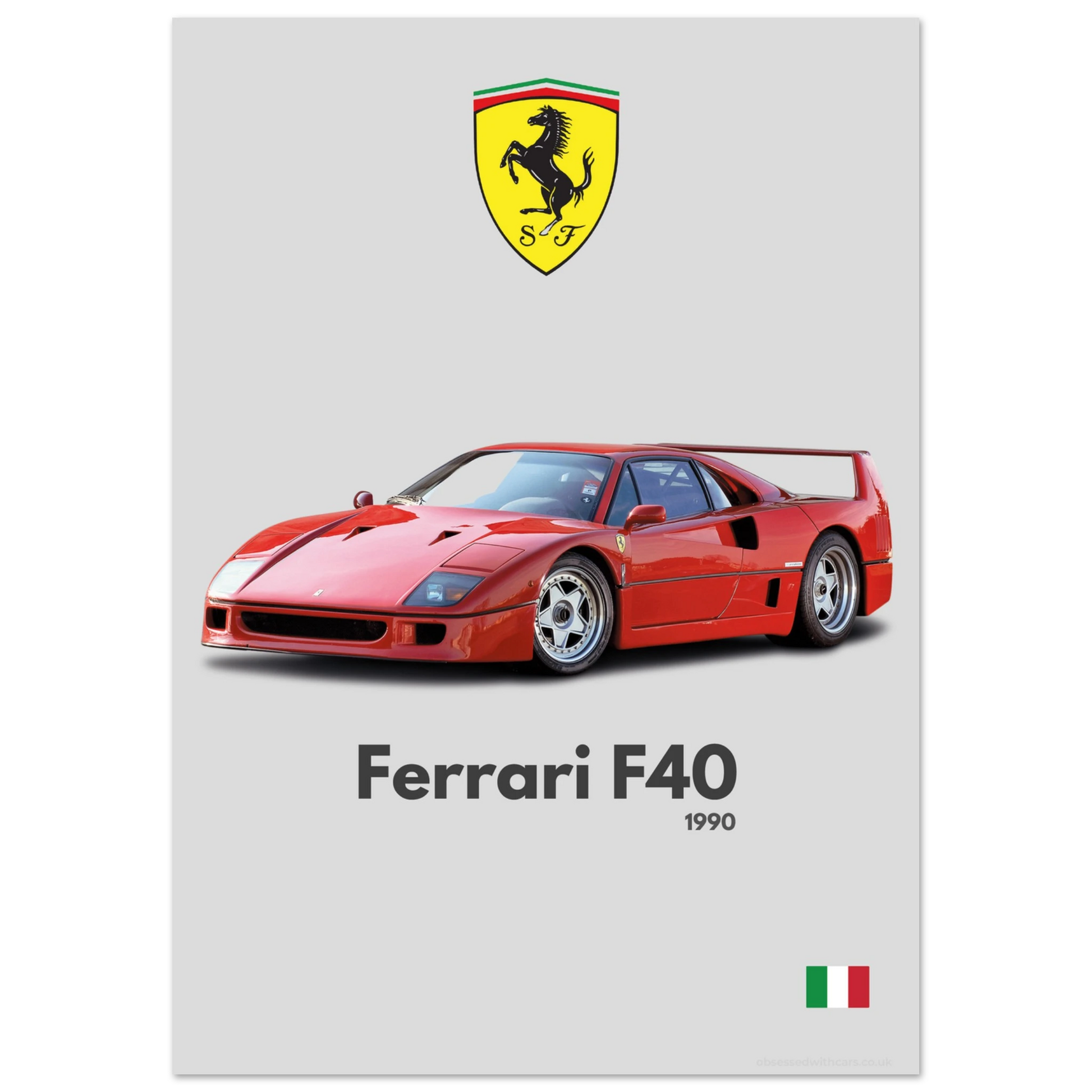 Ferrari F40 Poster - Minimalist Collection