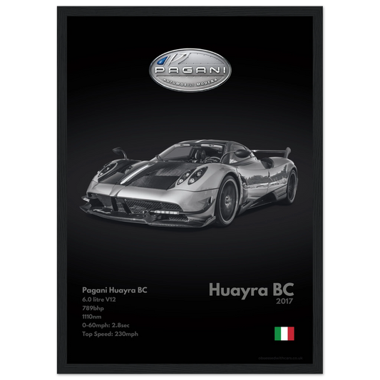 Pagani Huayra BC Poster - Monochrome Collection