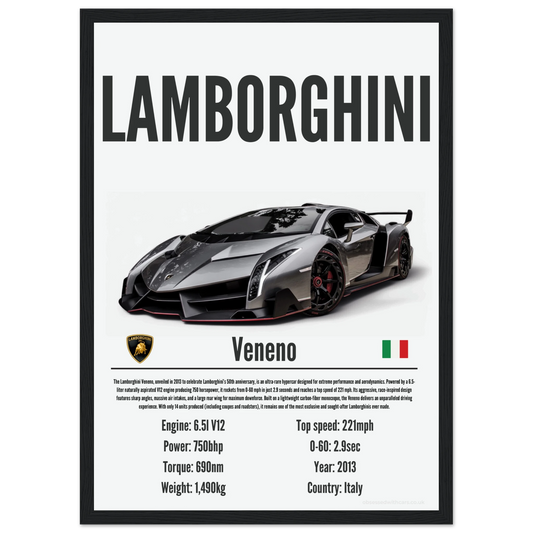 Lamborghini Veneno Poster - Precision Collection