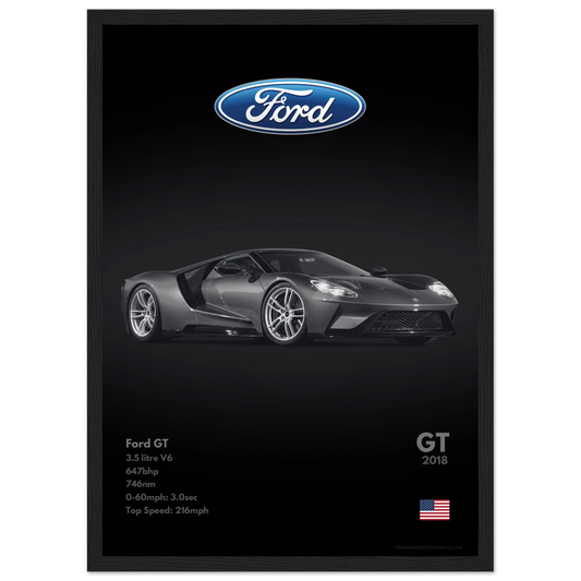 Ford GT Poster - Monochrome Collection